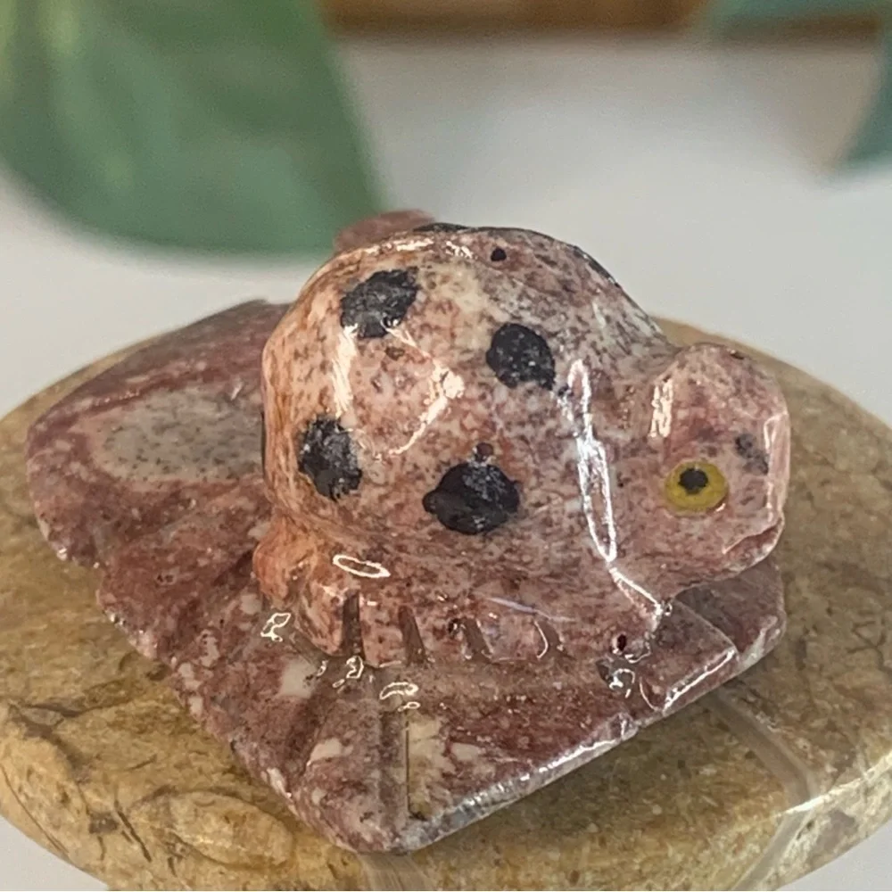 Miniature LADYBUG Stone Carving Mini BEETLE Figurine Steatite Soapstone Insect